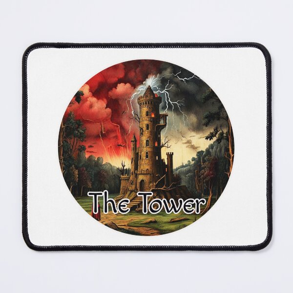 Item preview, Major Arcana Tarot Card The Medieval Tower Struck by Lightning designed and sold by Pixel Waite.