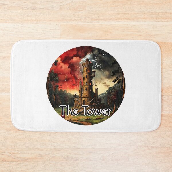 Item preview, Major Arcana Tarot Card The Medieval Tower Struck by Lightning designed and sold by Pixel Waite.