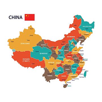 Aperçu de l'œuvre carte du drapeau de la Chine de skalihm