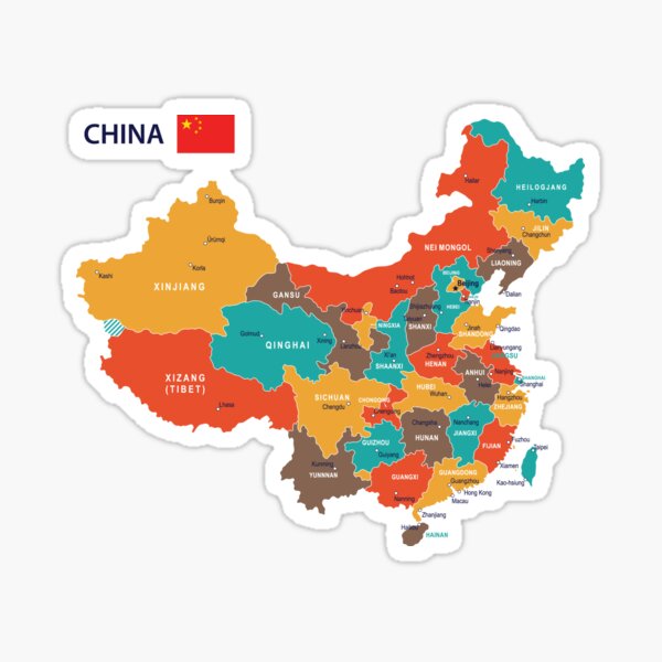Vista previa del artículo con la obra «Mapa de la bandera de China», diseñado y vendido por skalihm.