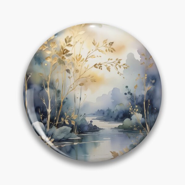 Item preview, SLATE BLUE LAKE WATERCOLOR designed and sold by INNERHARMONY2.