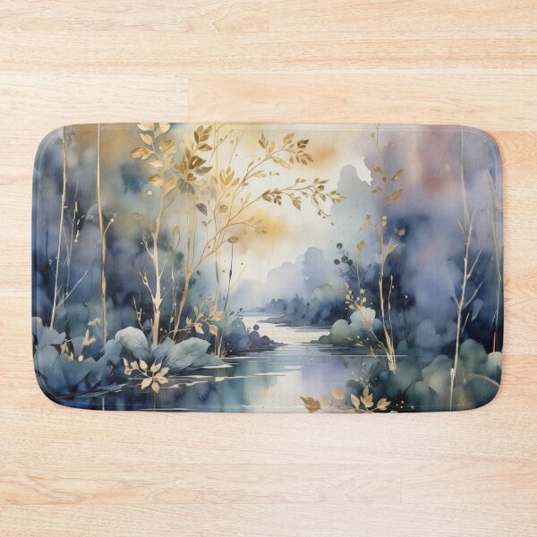 Item preview, SLATE BLUE LAKE WATERCOLOR designed and sold by INNERHARMONY2.