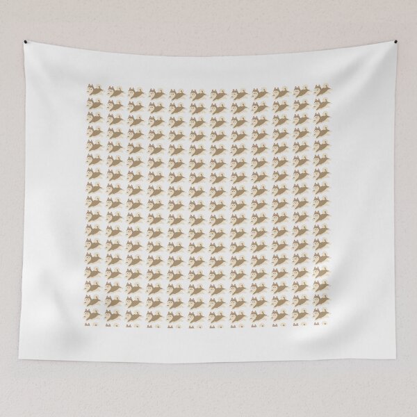 Item preview, Beige Brown Husky Dog Jumping Pattern Design SolaAndSoli designed and sold by SolaAndSoli.
