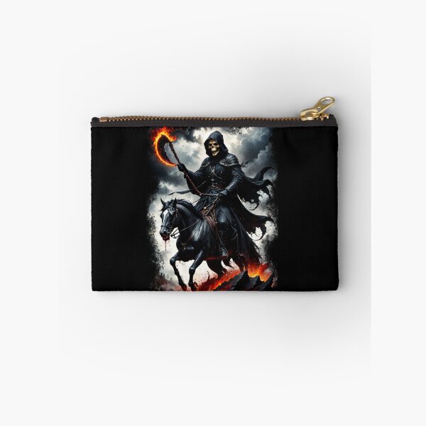 Item preview, Grim Reaper on Horse Holding Hourglass with Blood Splatter designed and sold by Tong4130.
