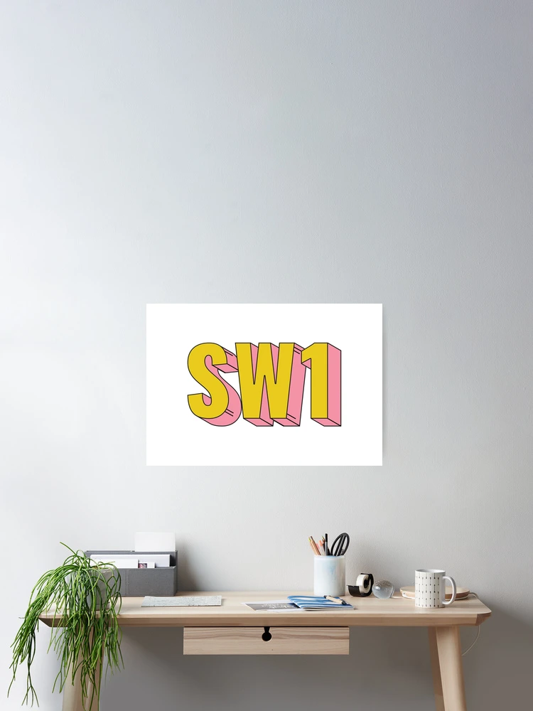 Thumbnail 2 of 3, Poster, SW1 London Postcode Typography Gift designed and sold by eccrafted.