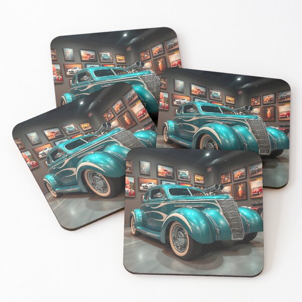 Item preview, 1940s Teal & Silver Hotrod designed and sold by RocketMobster.