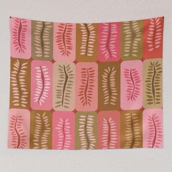 Item preview, Hand Drawn Dancing Ferns in Rose Garden Shades Pattern designed and sold by schorrnuff.
