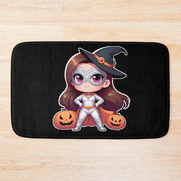 Item preview, Chibi Superhero Witch: Halloween Charm with Pumpkin Guardians designed and sold by IMMIX Store.