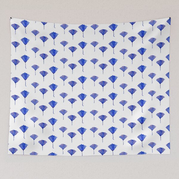 Item preview, Blue and White Ginkgo Leaves designed and sold by eugeniaell.