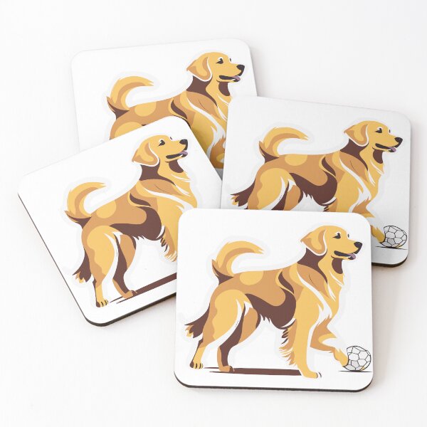 Item preview, Golden Retriever Playing Ball – Cute Dog Sticker for Animal Lovers designed and sold by InwzaDesign.