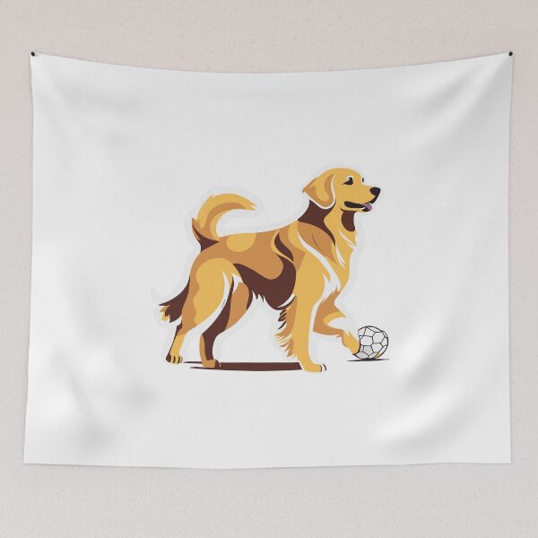 Item preview, Golden Retriever Playing Ball – Cute Dog Sticker for Animal Lovers designed and sold by InwzaDesign.