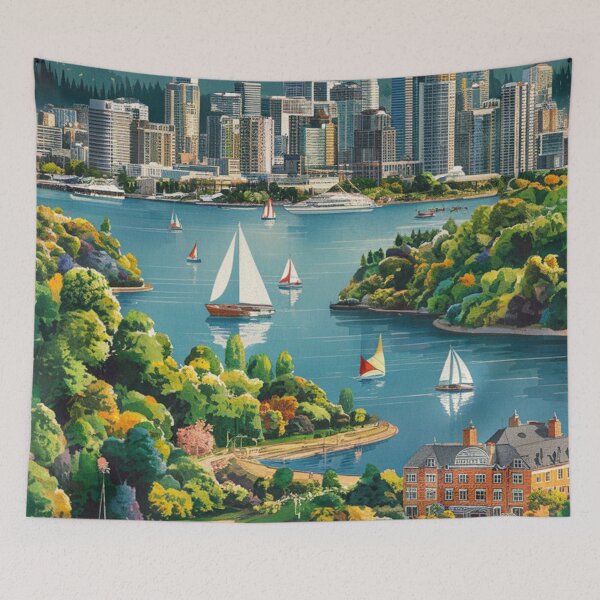 Item preview, Vancouver Vintage Travel Poster designed and sold by TravelerRat.