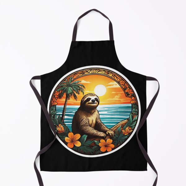 Item preview, Summer Sloth in Vacation by the Ocean with Hawaii Orchids designed and sold by NautiChic.