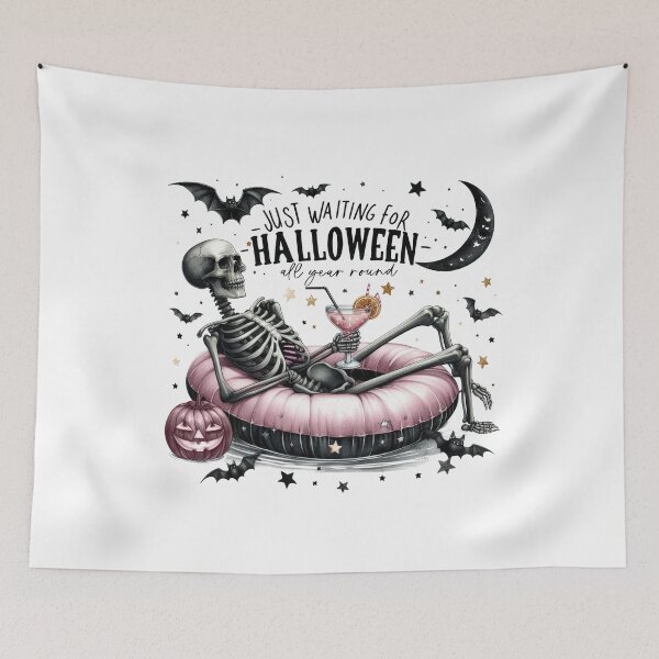 Item preview, Pink Halloween skeletor waiting for Halloween designed and sold by CleanDecor.