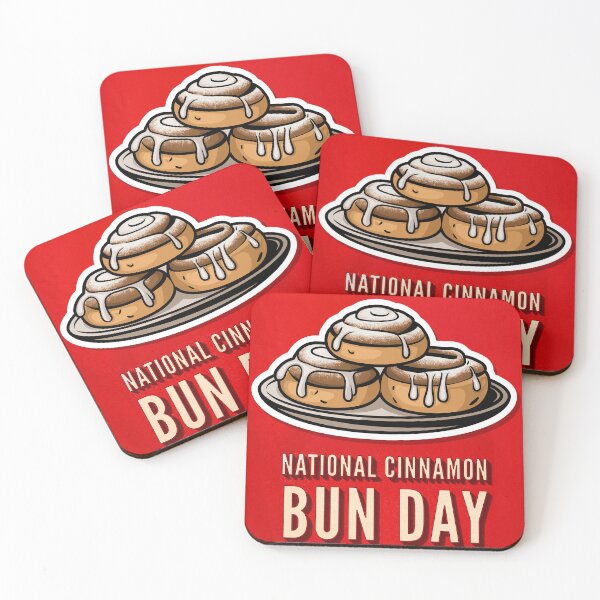Item preview, Sticker T-Shirt Design Trending: NATIONAL CINNAMON BUN DAY designed and sold by ForeverPrintsOK.