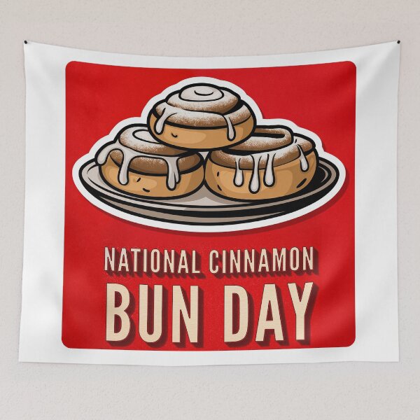 Item preview, Sticker T-Shirt Design Trending: NATIONAL CINNAMON BUN DAY designed and sold by ForeverPrintsOK.