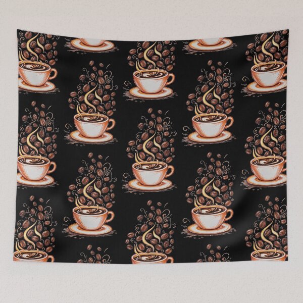 Item preview, Hot coffee cup with coffee beans designed and sold by SN-art-design.