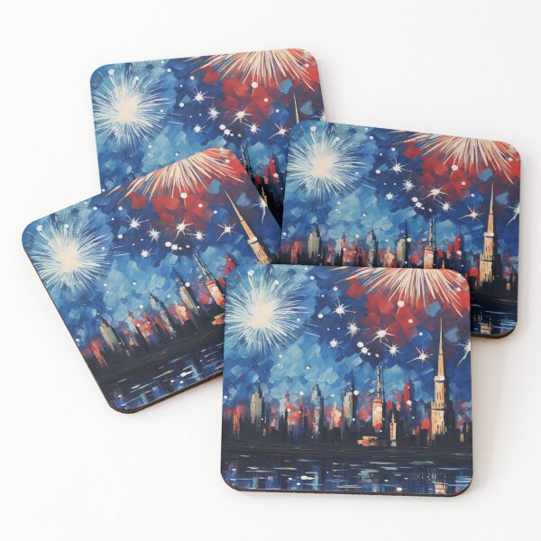 Item preview, New Year's Fireworks over the City designed and sold by Ewa Miller.
