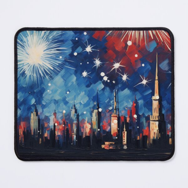 Item preview, New Year's Fireworks over the City designed and sold by Ewa Miller.