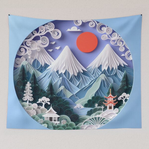 Item preview, Papercraft Sunny Town Mountains designed and sold by Catobix.
