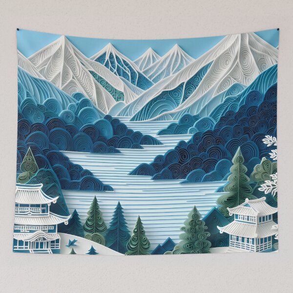 Item preview, Papercraft White Village Mountains designed and sold by Catobix.