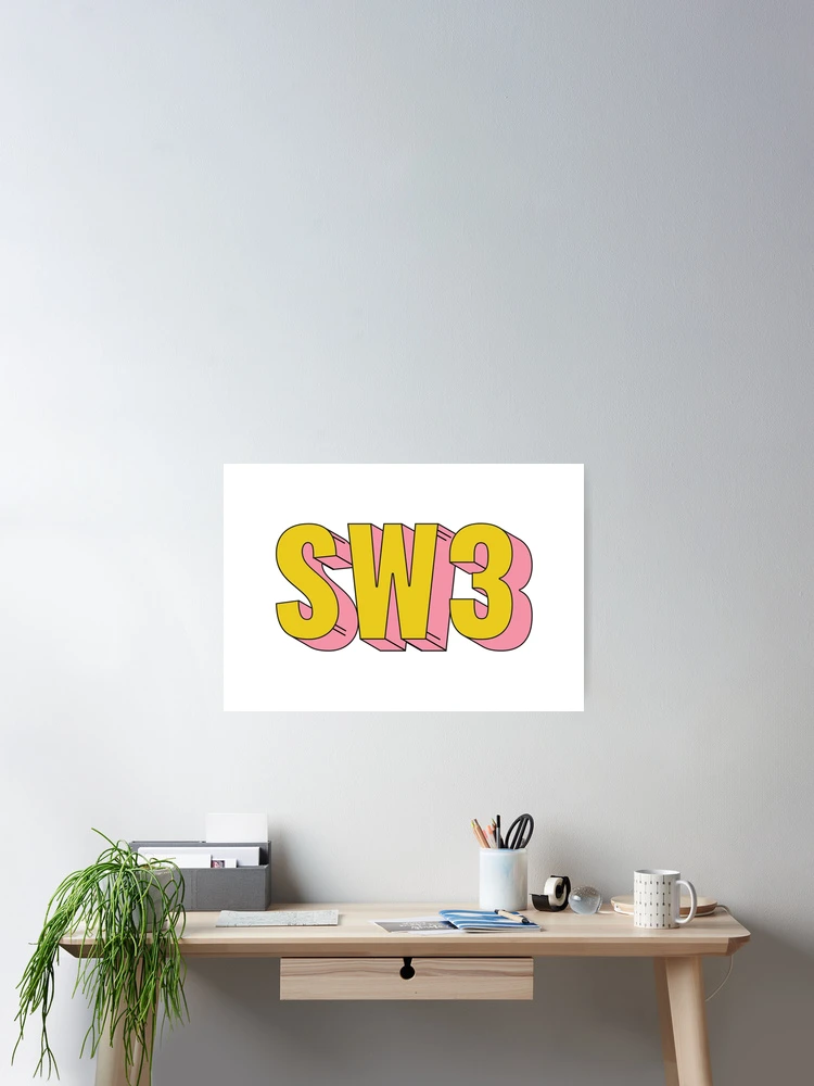 Thumbnail 2 of 3, Poster, SW3 London Postcode Typography Gift designed and sold by eccrafted.