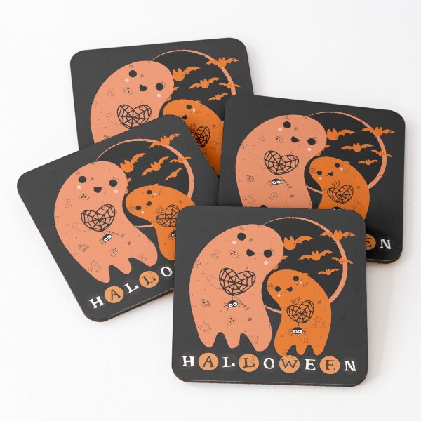 Item preview, Halloween - two cute little ghosts with hearts designed and sold by Betinka.