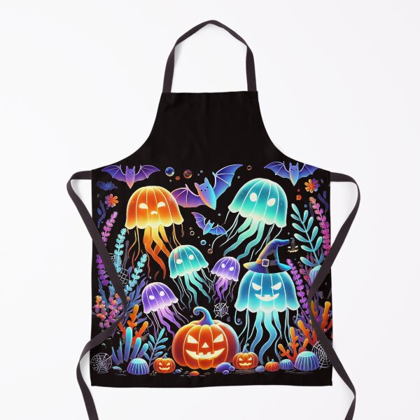 Aperçu de l'œuvre "Glowing Underwater Ghosts and Pumpkins | Halloween Night" créée et vendue par PomerShop.