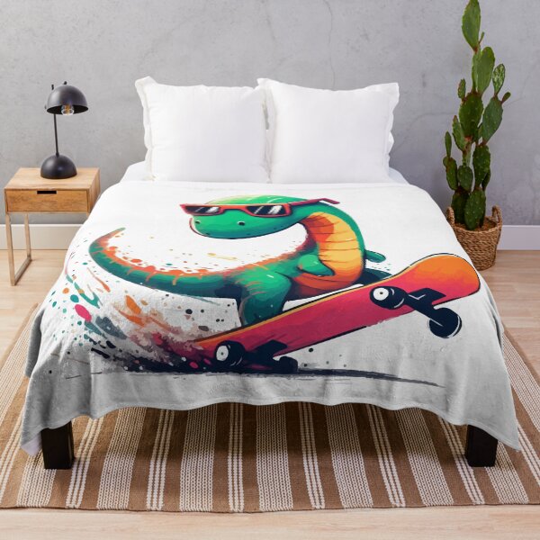 Item preview, Cool Kawaii Dinosaur Skateboarder With Sunglasses designed and sold by TomFrontierArt.
