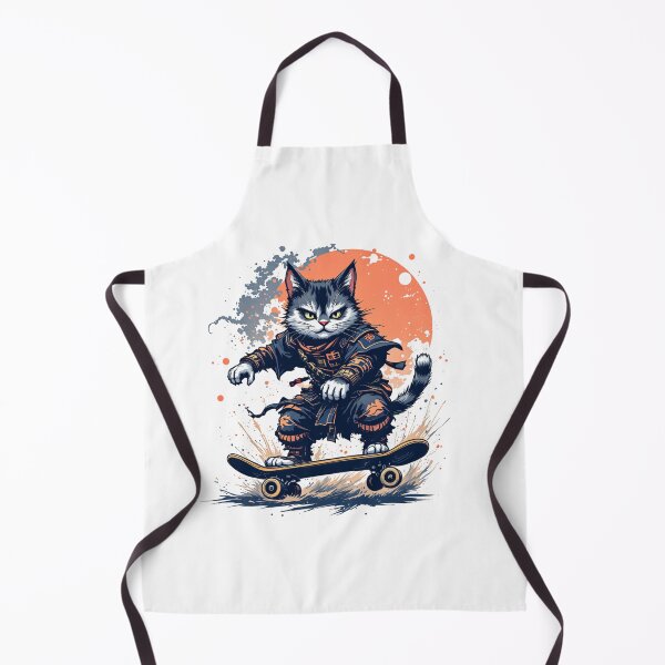 Item preview, Japanese Samurai Cat on Skateboard – Unique Skateboarding Art for Cat Lovers designed and sold by IM Hunter.