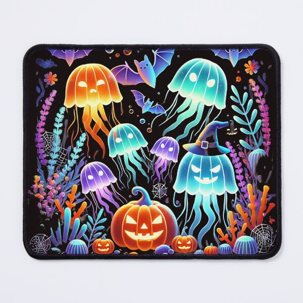 Item preview, "Glowing Underwater Ghosts and Pumpkins | Halloween Night" designed and sold by PomerShop.