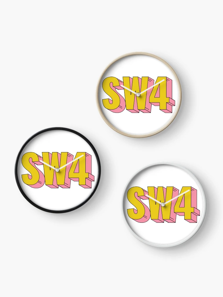 Thumbnail 3 of 4, Clock, SW4 London Postcode Typography Gift designed and sold by eccrafted.
