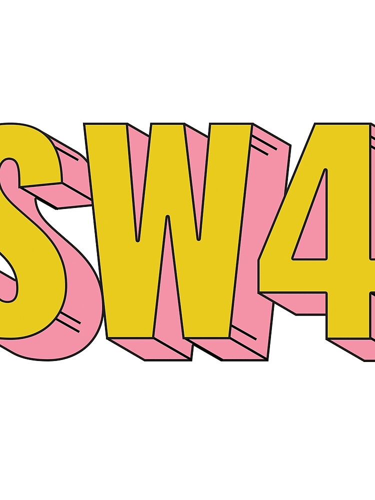 Thumbnail 3 of 3, Scarf, SW4 London Postcode Typography Gift designed and sold by eccrafted.
