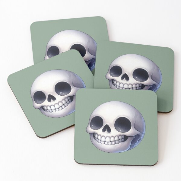 Item preview, Happy Smiling Halloween Skull in Watercolor designed and sold by GVibezPadel.