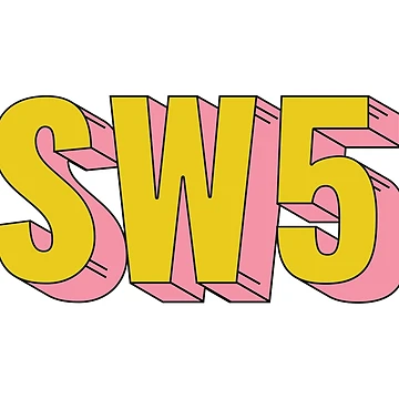 Artwork thumbnail, SW5 London Postcode Typography Gift by eccrafted