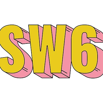 Artwork thumbnail, SW6 London Postcode Typography Gift by eccrafted