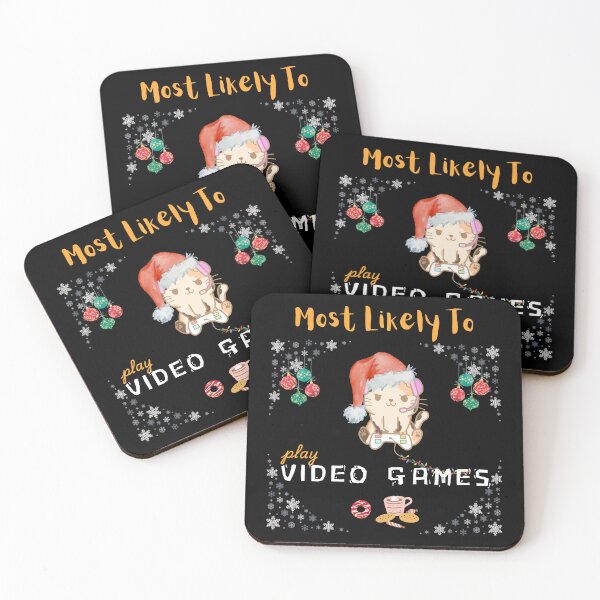 Item preview, Most Likely To Play Video Games On Christmas - Funny Christmas Cat  designed and sold by Cat Stories.