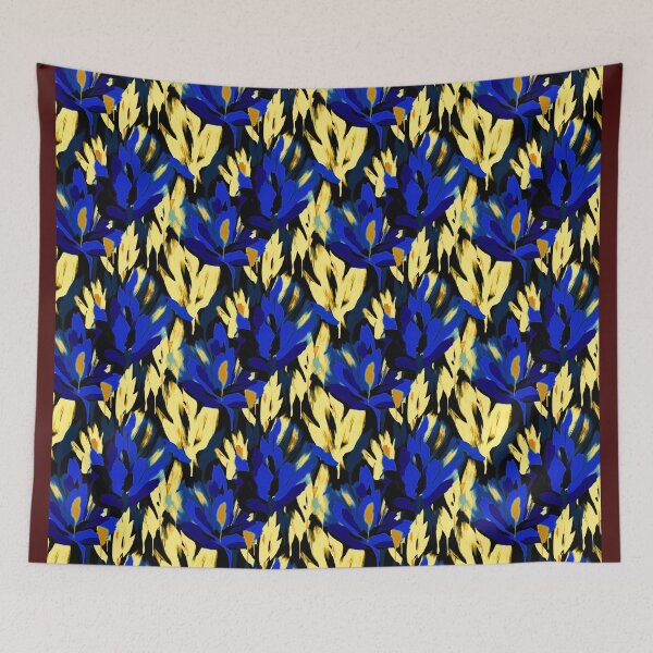Item preview, Flowers abstract brush strokes designed and sold by Alessandro Remo Mazzoni Remotextiles.