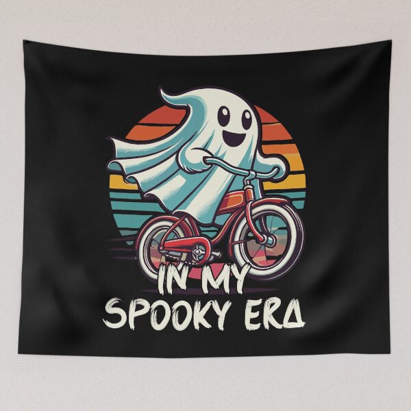 Item preview, Halloween In My Spooky Era Ghost Bicycle designed and sold by LuminOrb.