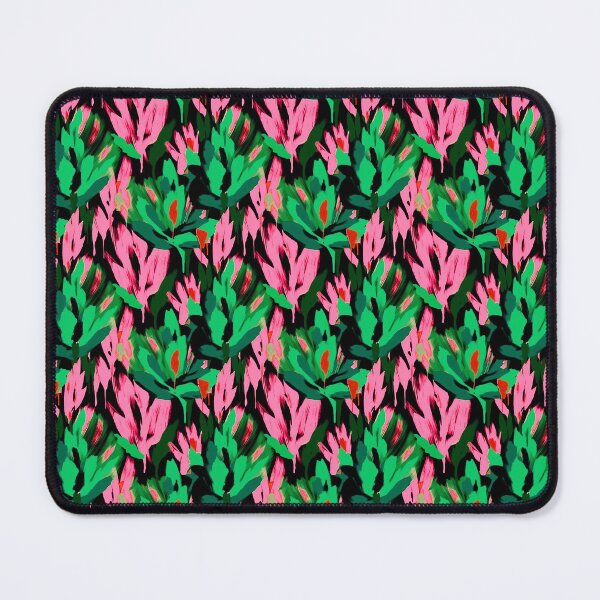 Item preview, Flowers abstract brush strokes pink green designed and sold by Alessandro Remo Mazzoni Remotextiles.