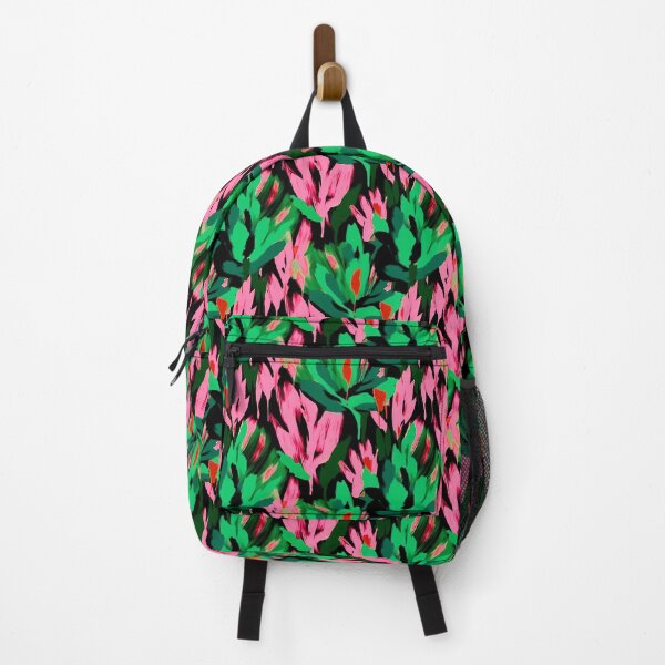 Item preview, Flowers abstract brush strokes pink green designed and sold by Alessandro Remo Mazzoni Remotextiles.