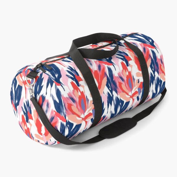 Item preview, Flowers abstract brush strokes orange blue white pink designed and sold by Alessandro Remo Mazzoni Remotextiles.