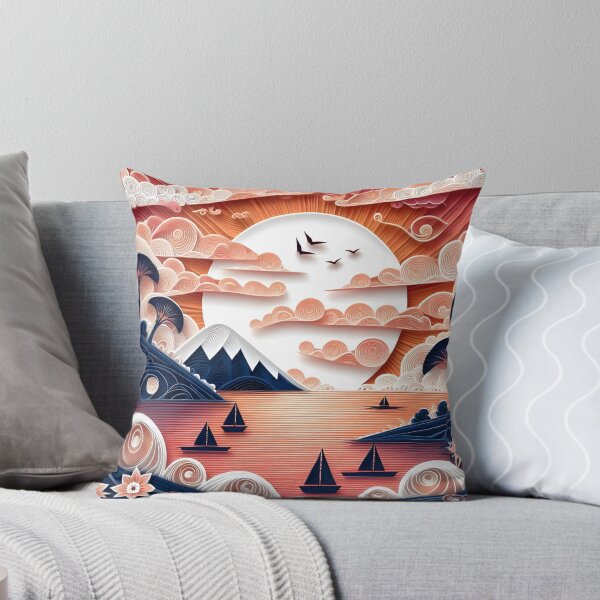 Aperçu de l'œuvre Coucher de soleil rose en papier créée et vendue par Catobix.