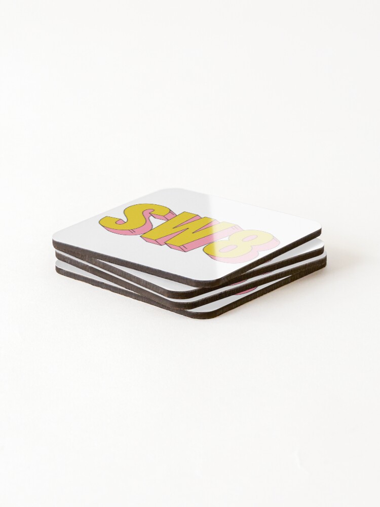 Thumbnail 4 of 5, Coasters (Set of 4), SW8 London Postcode Typography Gift designed and sold by eccrafted.
