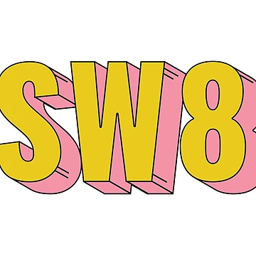 Artwork thumbnail, SW8 London Postcode Typography Gift by eccrafted