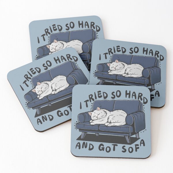 Item preview, I Tried So Hard and got Sofa - Cute White Cat designed and sold by Lorena Tiana.