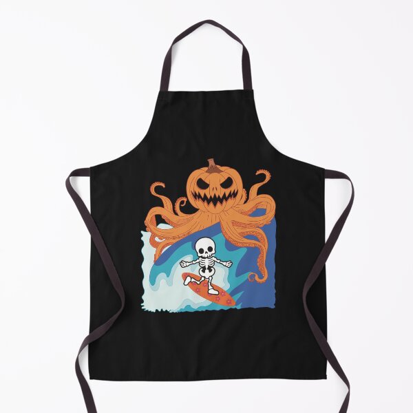 Item preview, A skeleton surfing, being chased by a giant Pumpkin octopus! designed and sold by MadSnail-Design.