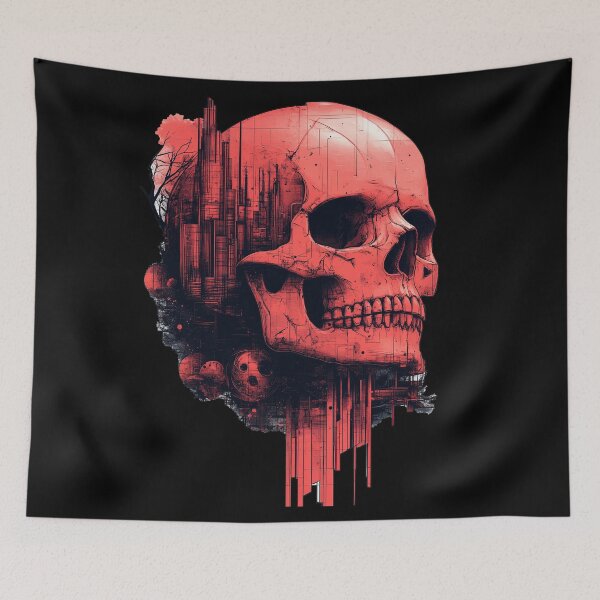 Item preview, Skull and Cityscape: A Digital Fusion designed and sold by Kunst-Shirt.