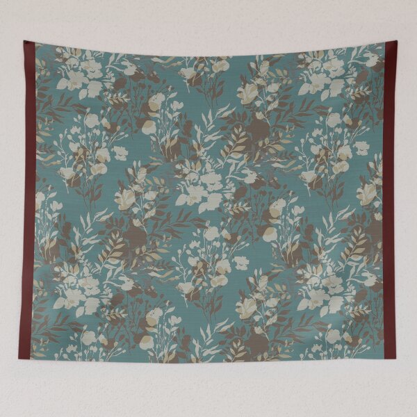 Item preview, Floral shadow botanic brown cyan designed and sold by Alessandro Remo Mazzoni Remotextiles.
