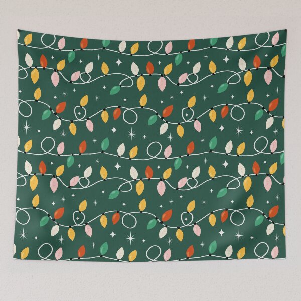 Item preview, Holiday Christmas Lights Minimal Retro Bold Green designed and sold by susycosta.